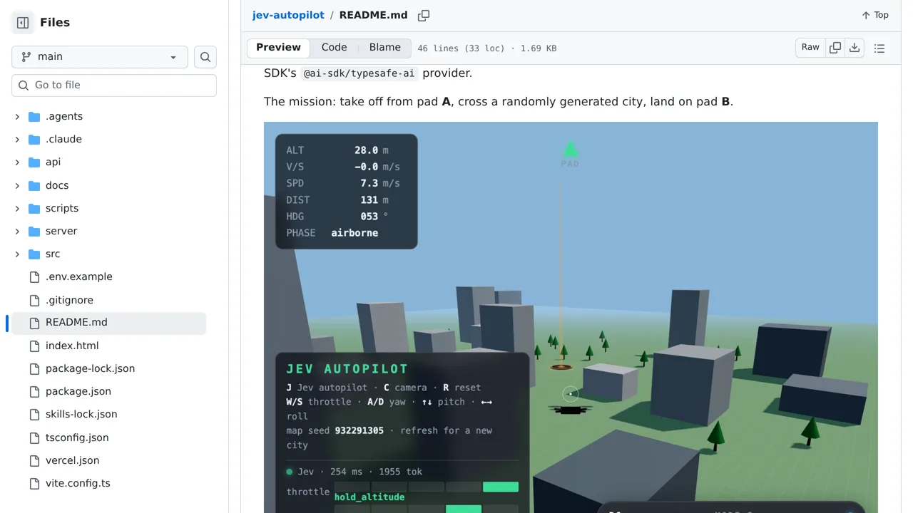 Source screenshot of jev-autopilot