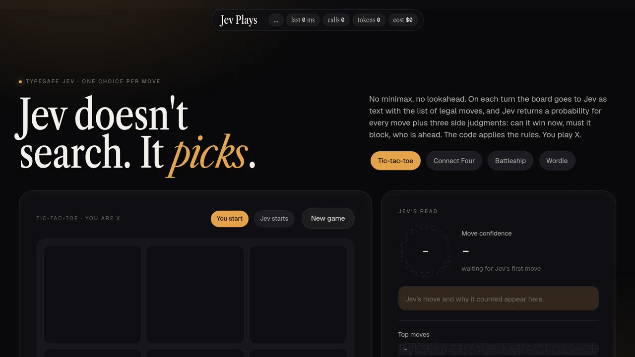 Source screenshot of Jev board games