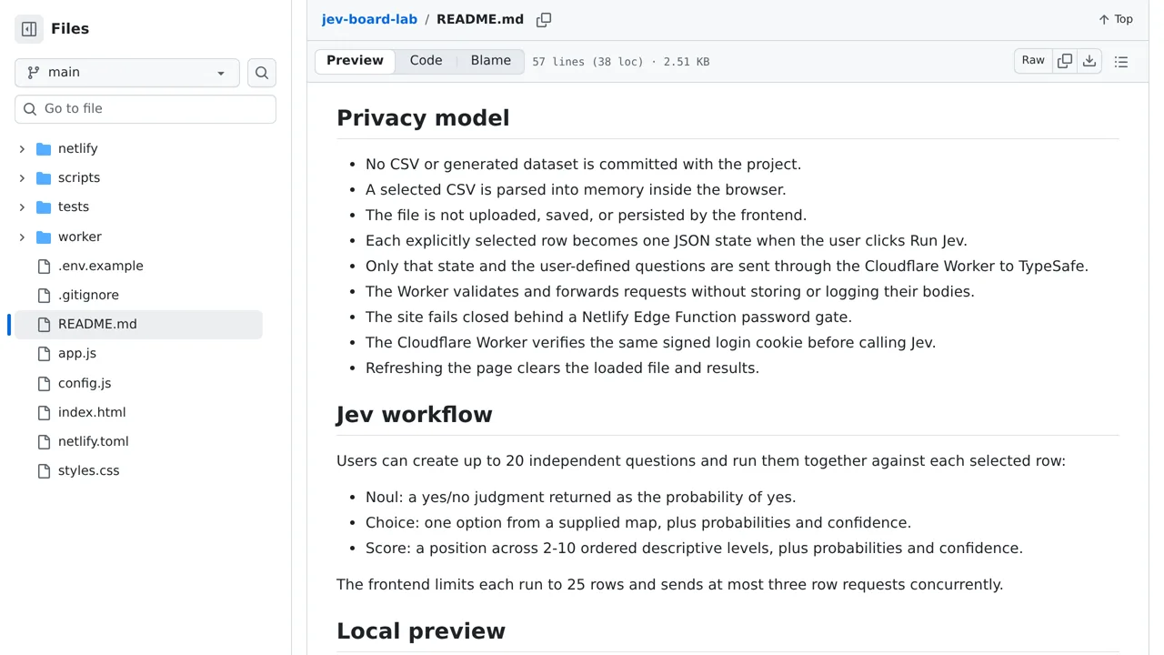 Source screenshot of jev-board-lab