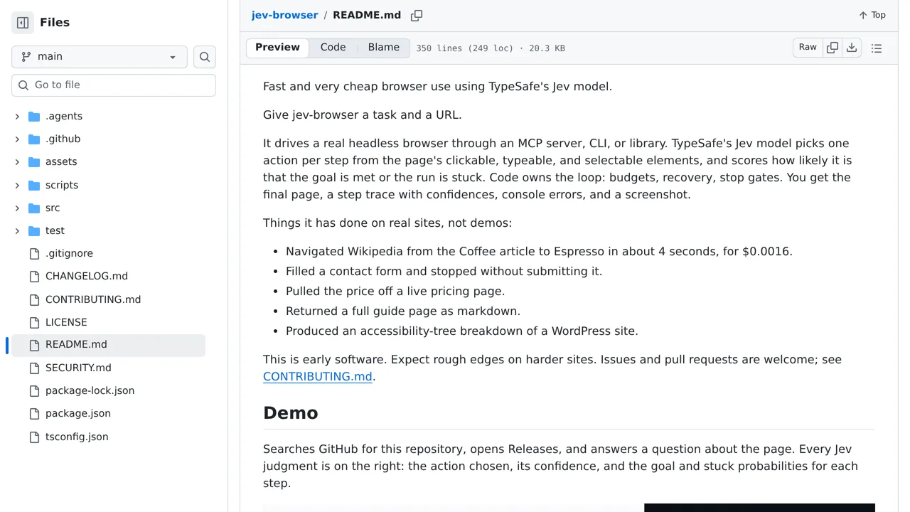 Source screenshot of jev-browser