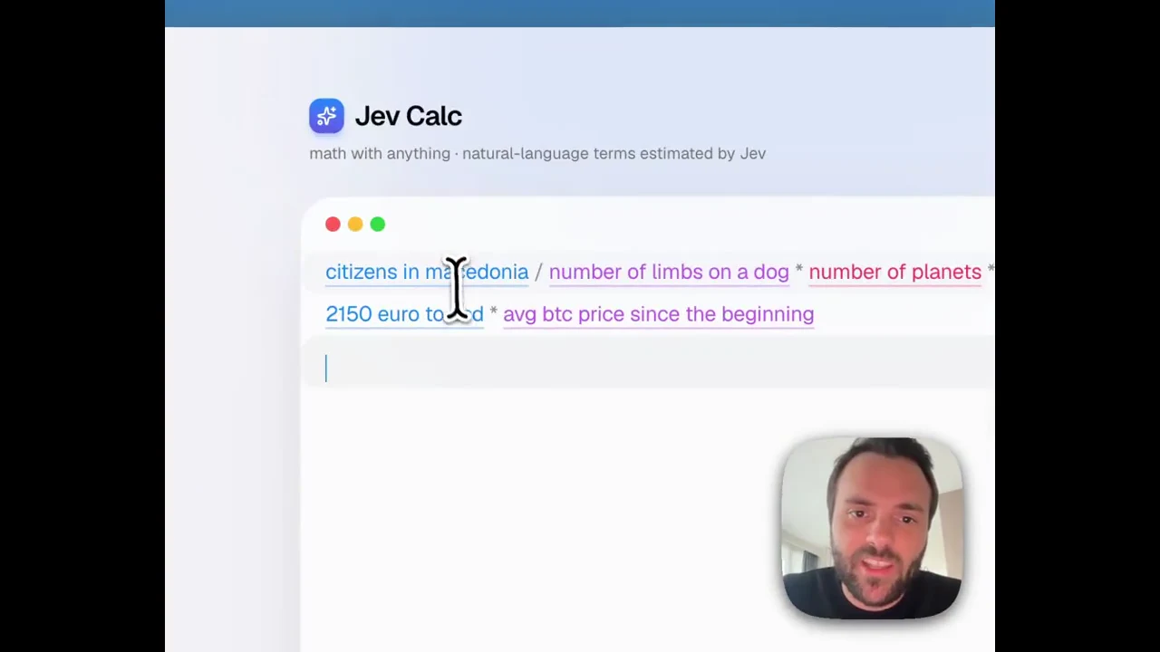 Recorded frame of Jev Calc