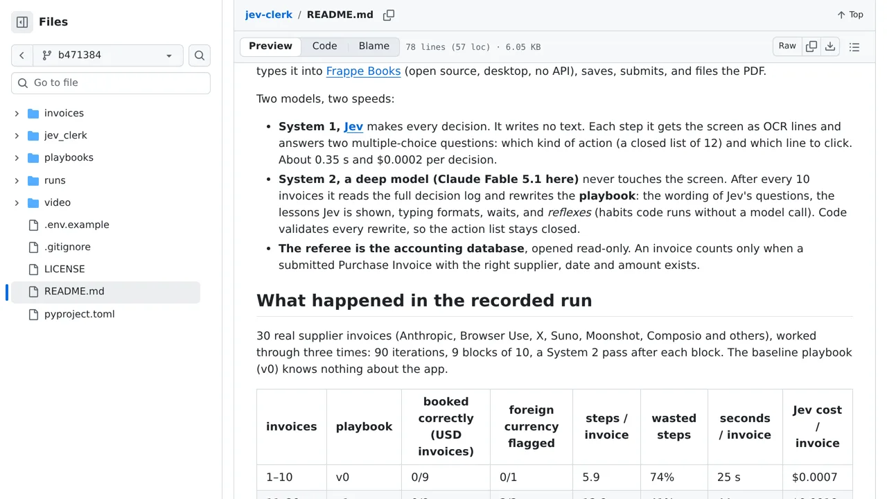 Source screenshot of jev-clerk