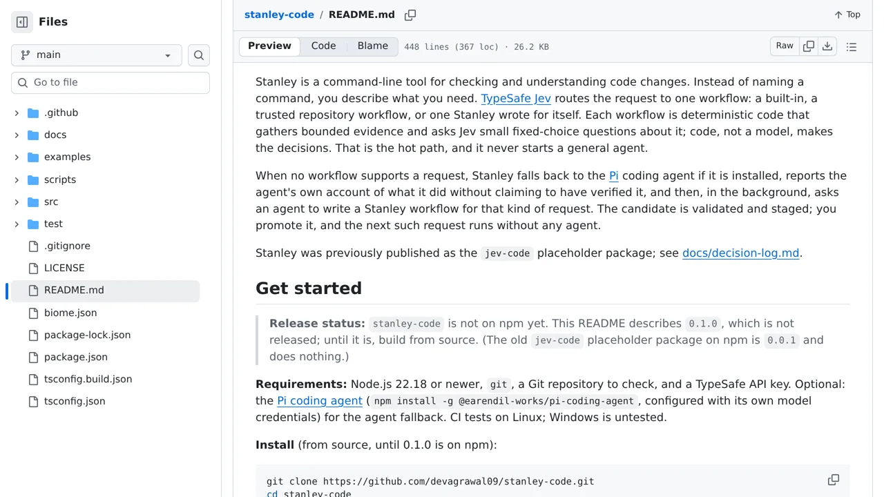 Source screenshot of jev-code