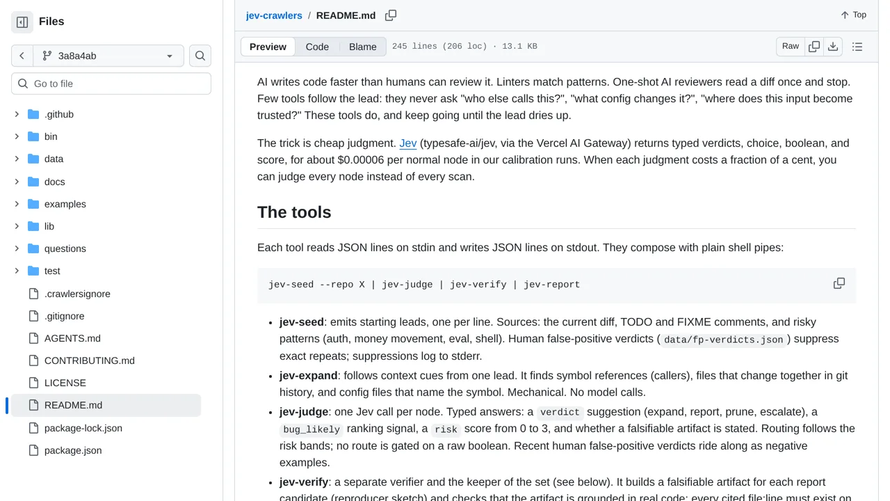 Source screenshot of jev-crawlers
