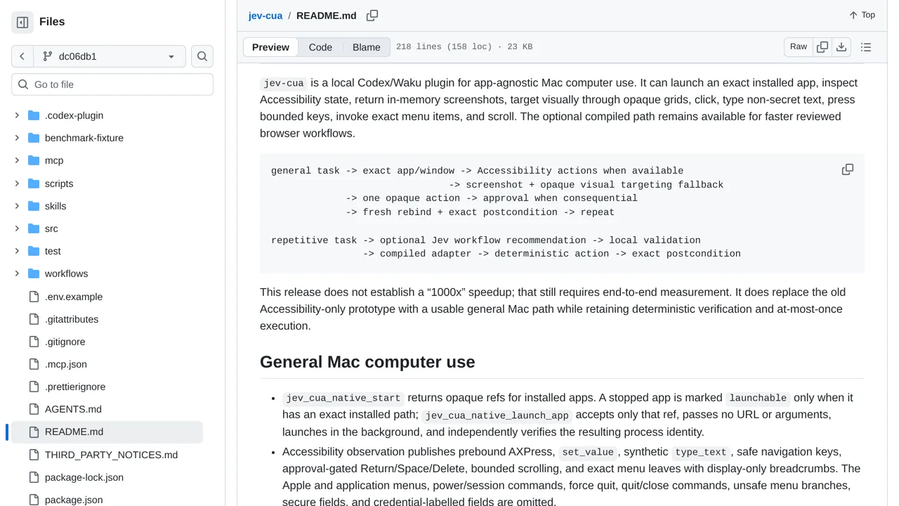 Source screenshot of Jev Cua