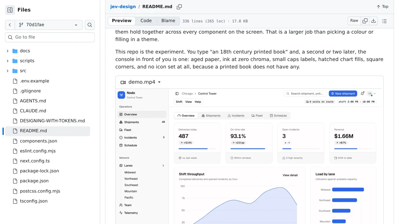 Source screenshot of jev-design