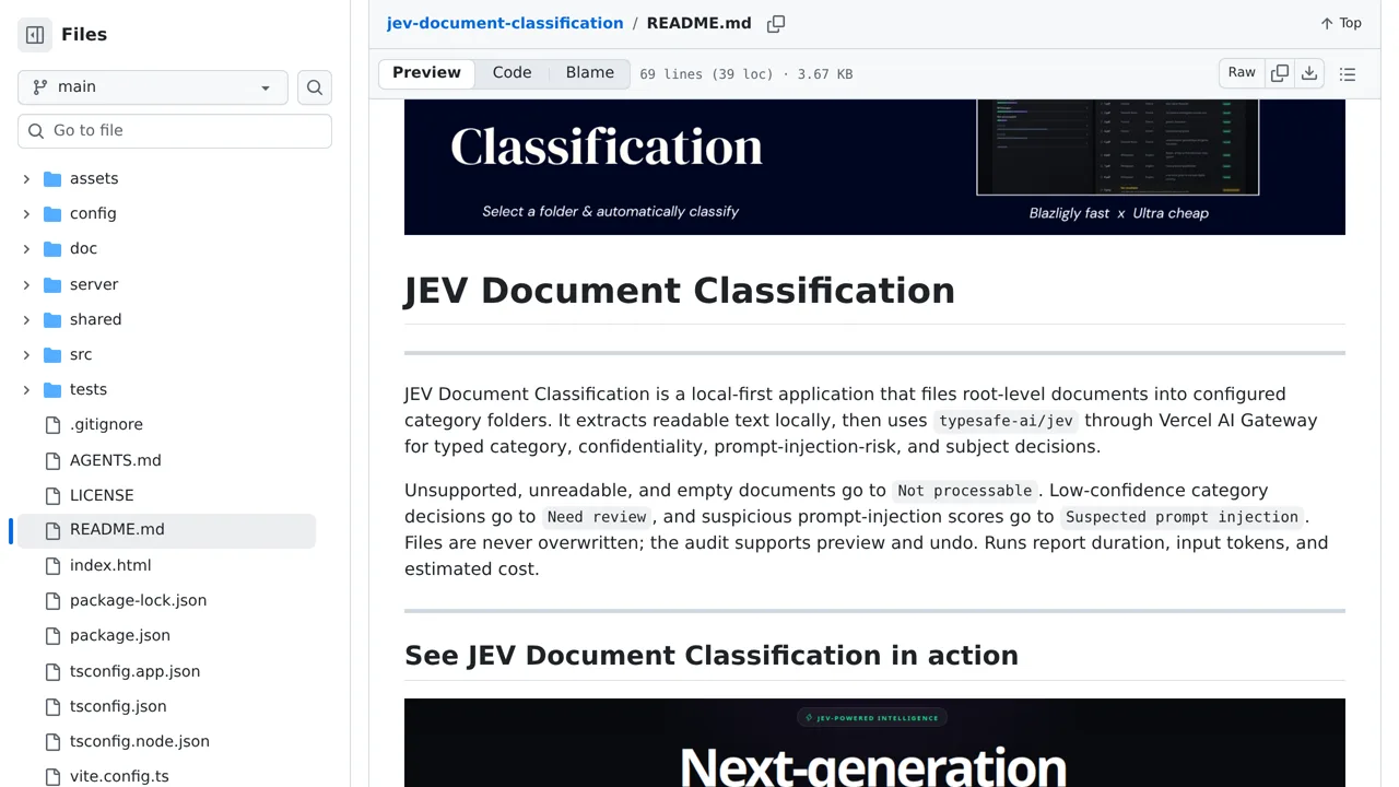Source screenshot of jev-document-classification