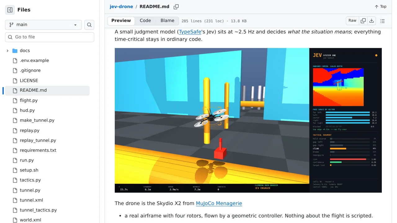 Source screenshot of jev-drone