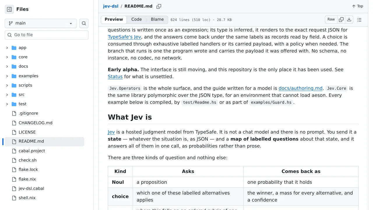 Source screenshot of jev-dsl
