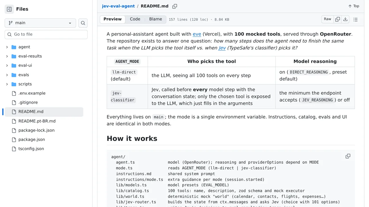 Source screenshot of jev-eval-agent