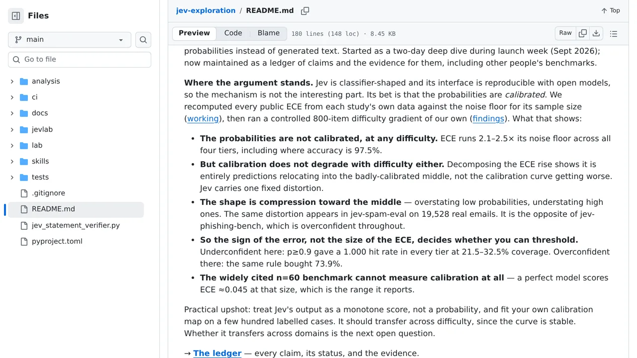 Source screenshot of jev-exploration
