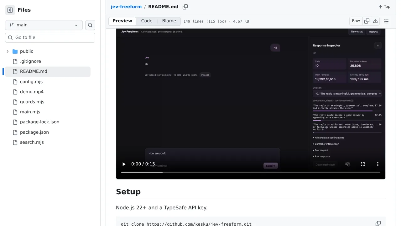 Source screenshot of jev-freeform