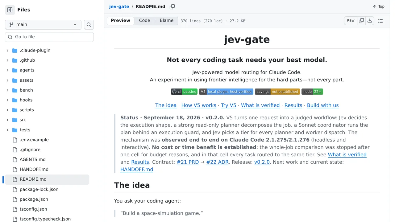 Source screenshot of jev-gate