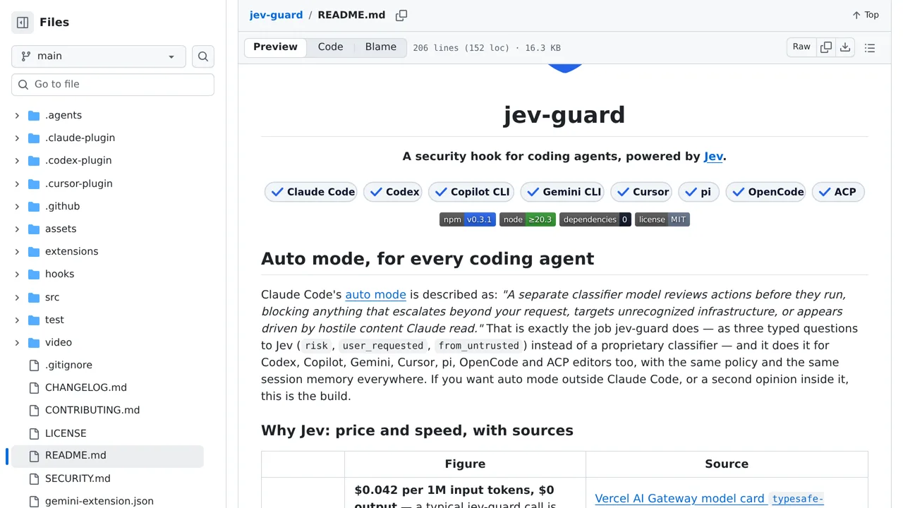Source screenshot of jev-guard