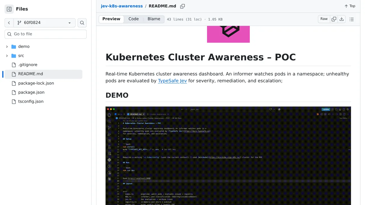 Source screenshot of Jev Kubernetes Awareness