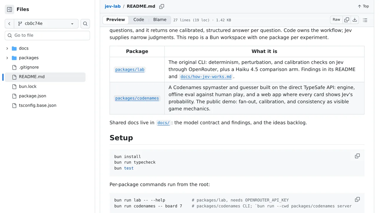Source screenshot of jev-lab