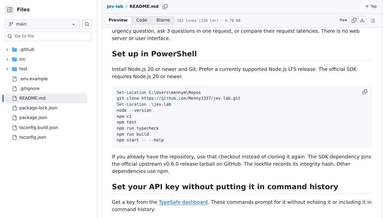Source screenshot of jev-lab