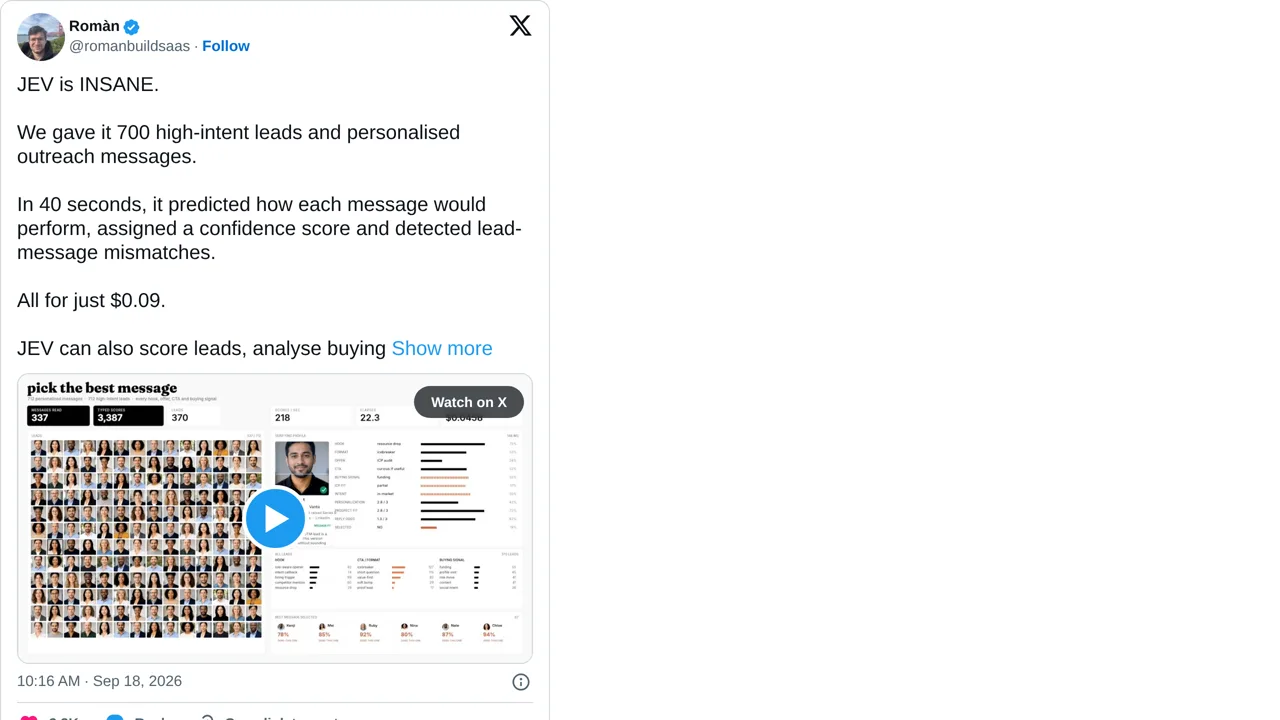 Source screenshot of Jev Lead Outreach Scoring