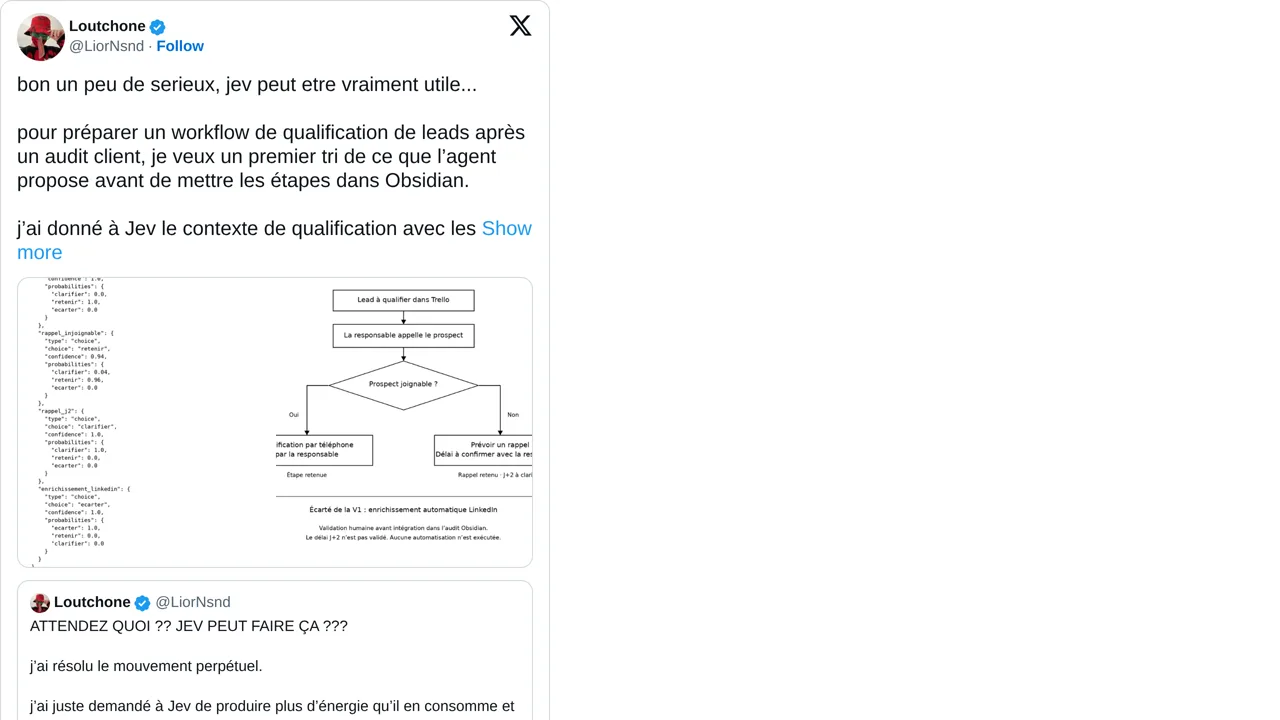Source screenshot of Jev Lead Qualification Workflow