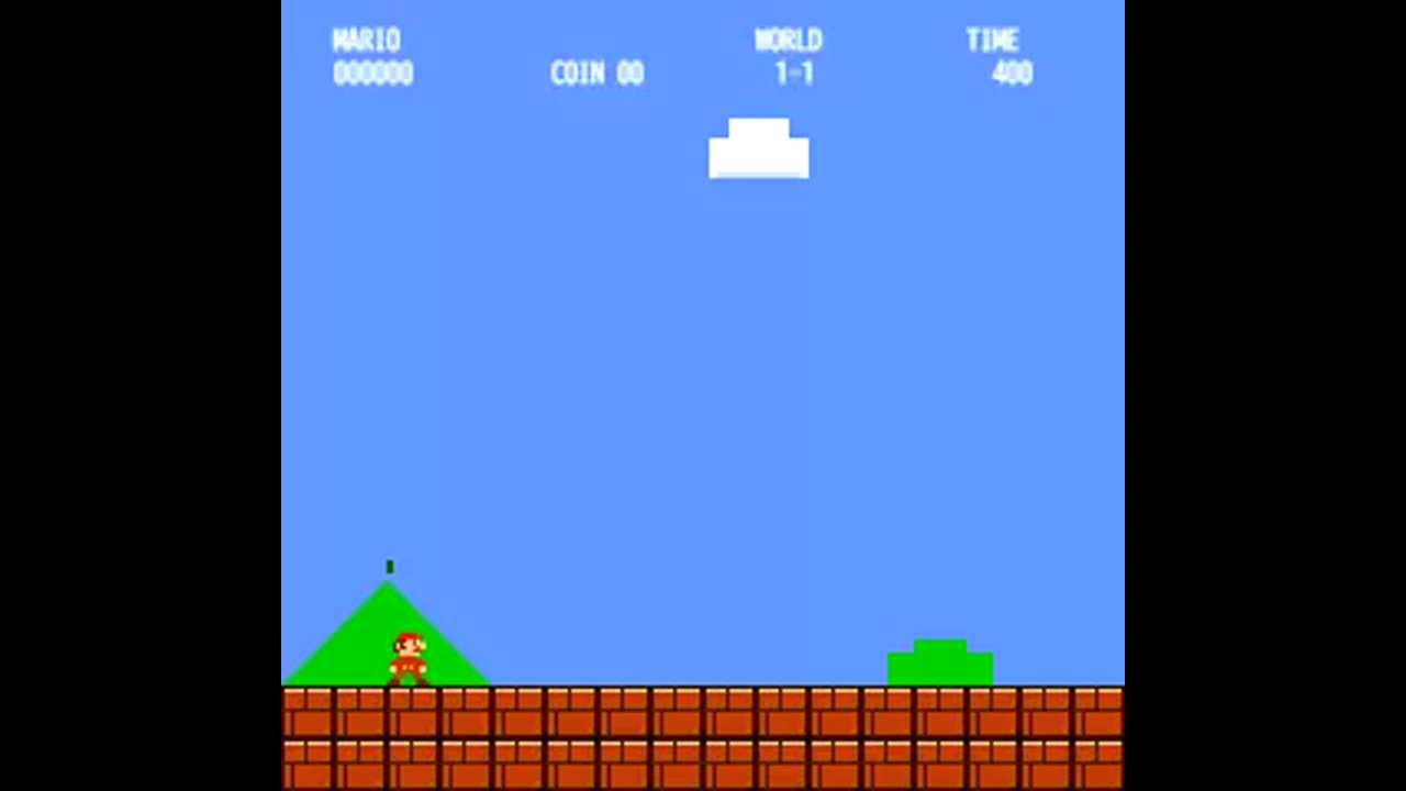 Recorded frame of Jev Mario 1-1 Latency Study