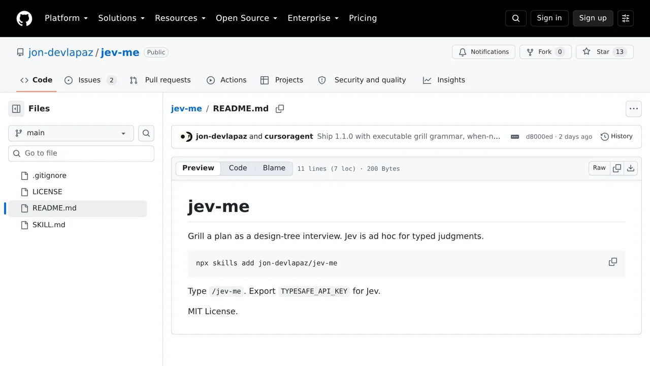Source screenshot of jev-me