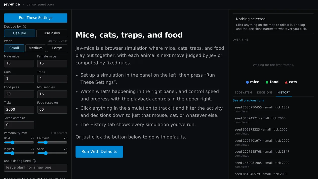 Source screenshot of jev-mice