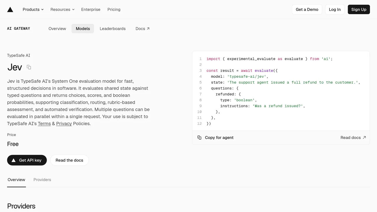 Source screenshot of Jev on Vercel AI Gateway