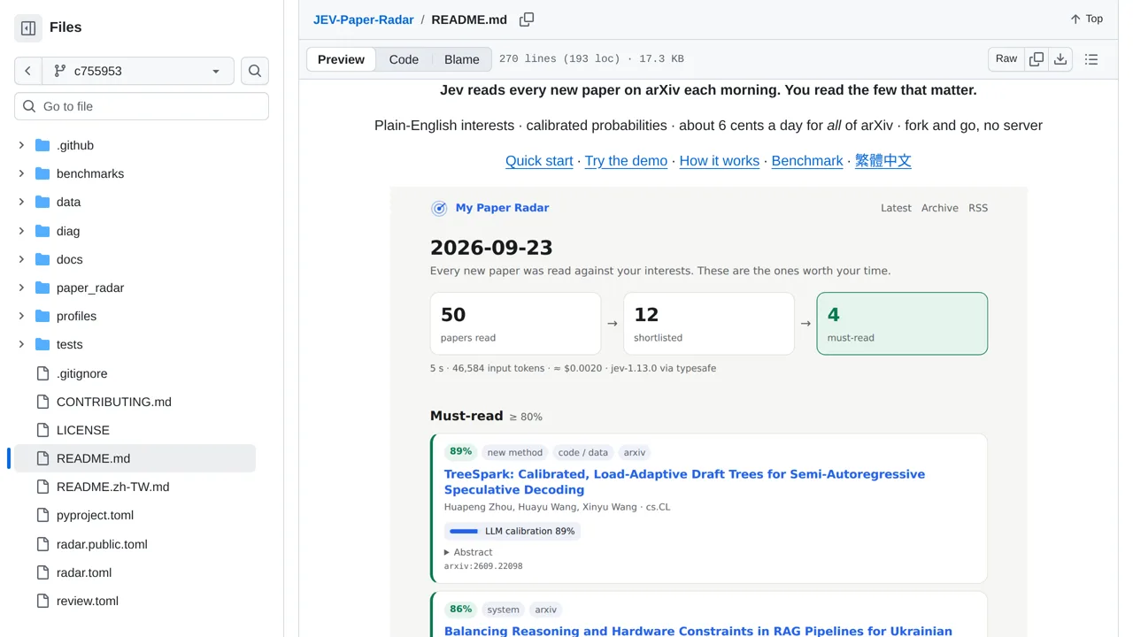 Source screenshot of JEV-Paper-Radar