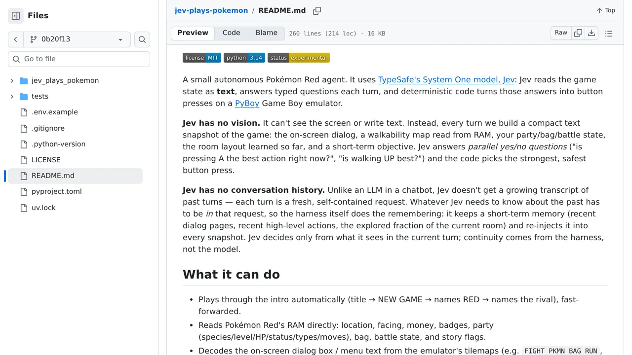 Source screenshot of jev-plays-pokemon — TypeSafe Jev plays Pokémon Red