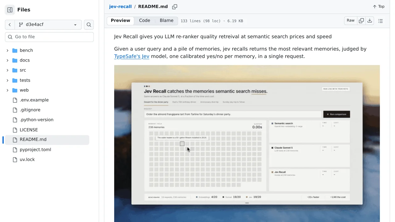 Source screenshot of Jev Recall