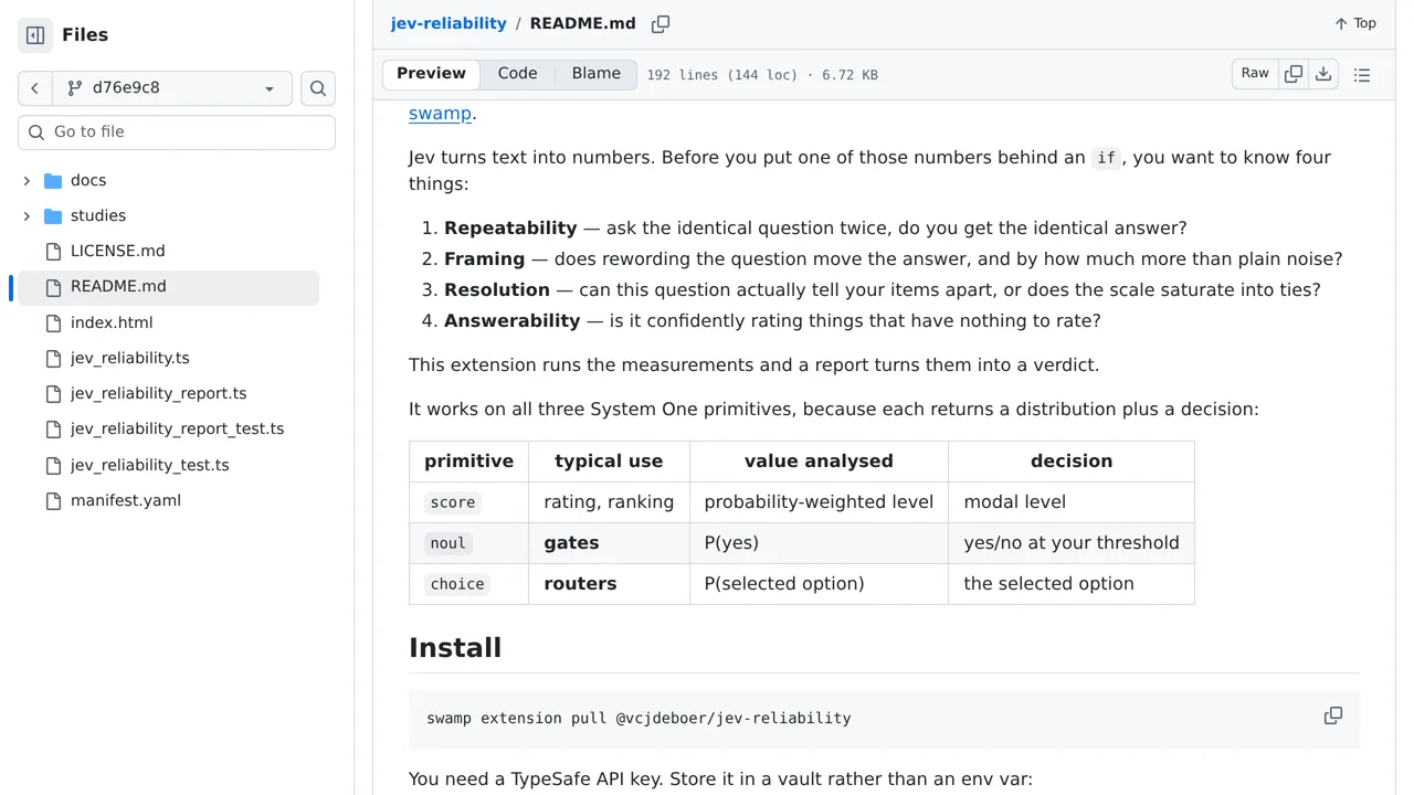 Source screenshot of @vcjdeboer/jev-reliability