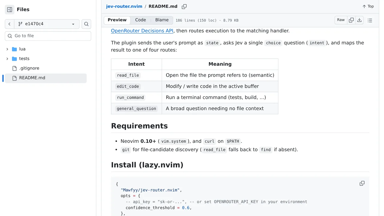 Source screenshot of jev-router.nvim