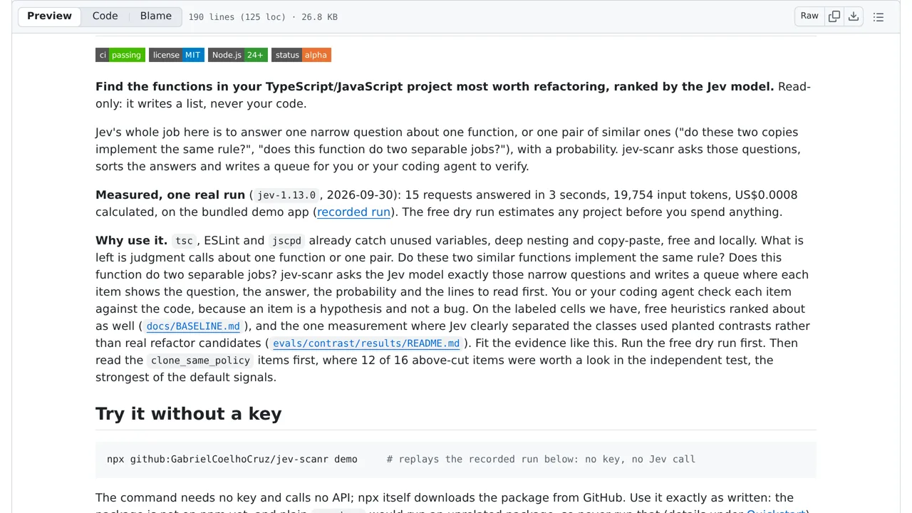 Source screenshot of jev-scanr