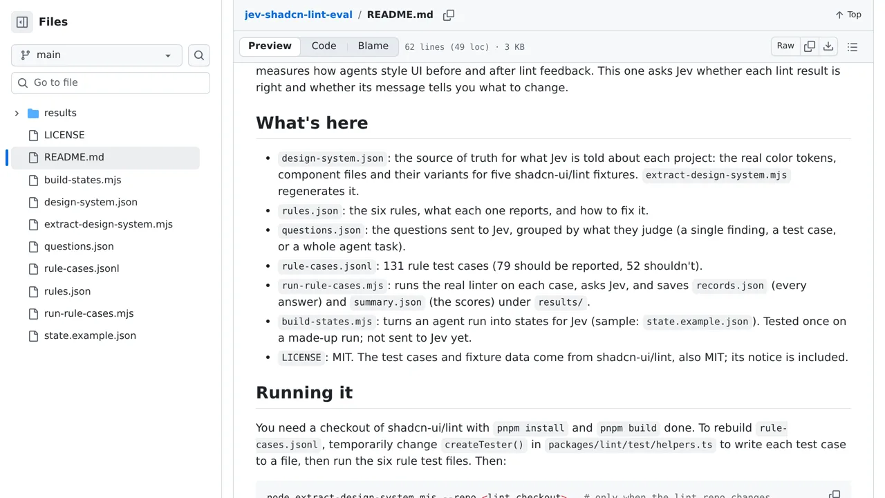Source screenshot of jev-shadcn-lint-eval