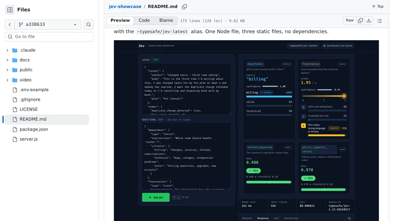 Source screenshot of Jev Showcase