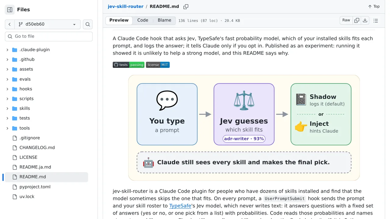 Source screenshot of jev-skill-router