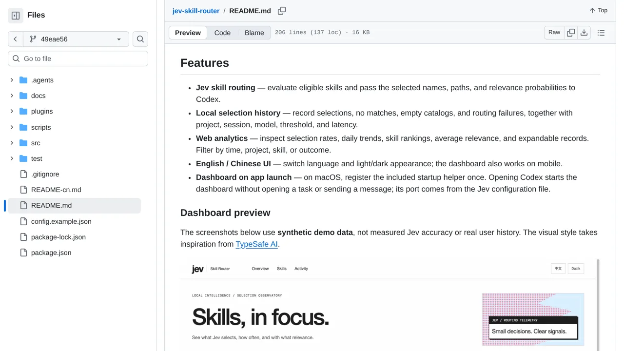 Source screenshot of jev-skill-router