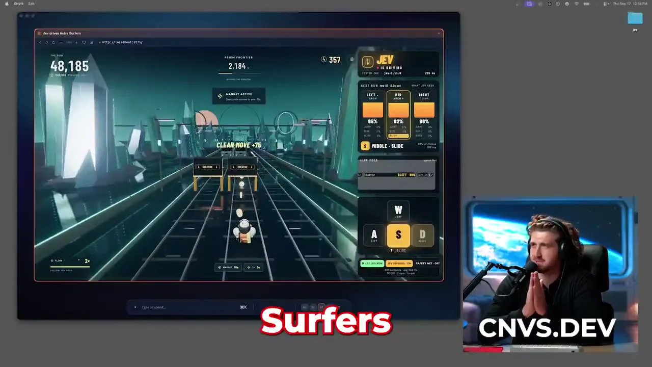 Recorded frame of Jev plays Subway Surfers