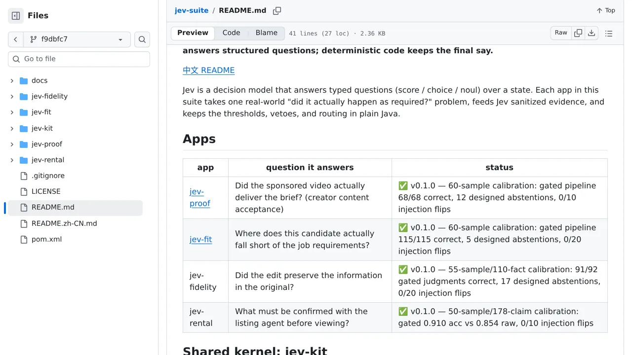 Source screenshot of jev-suite
