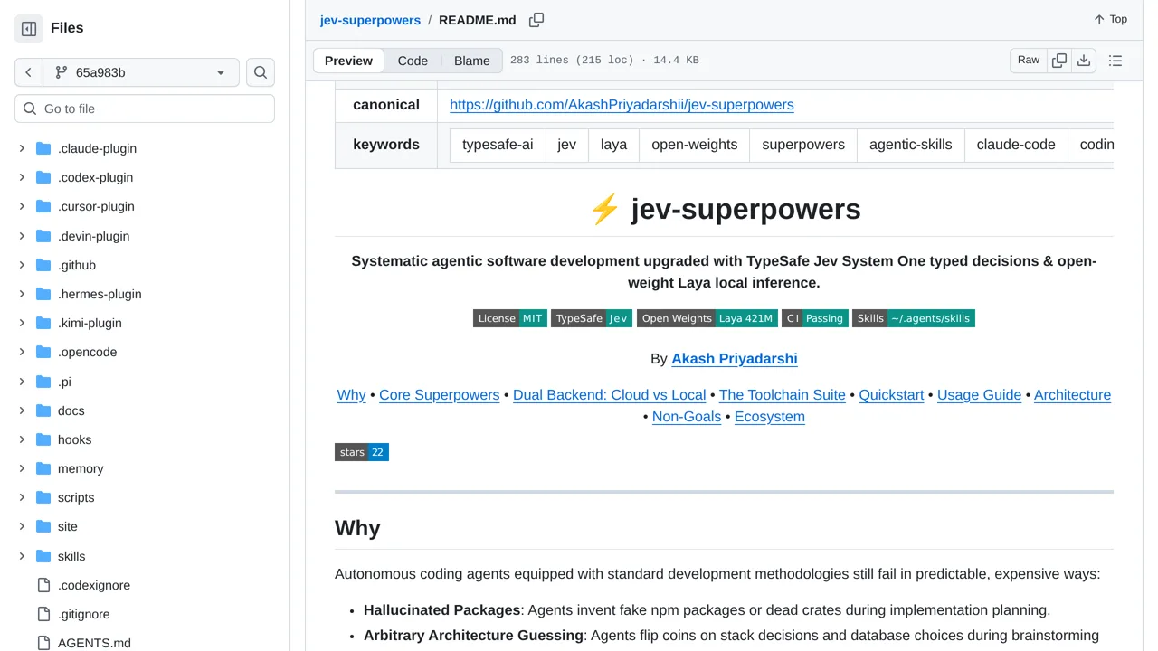 Source screenshot of jev-superpowers