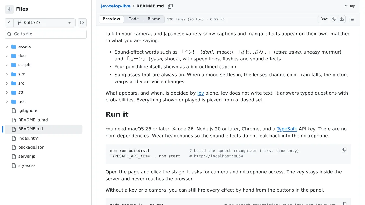 Source screenshot of jev-telop-live