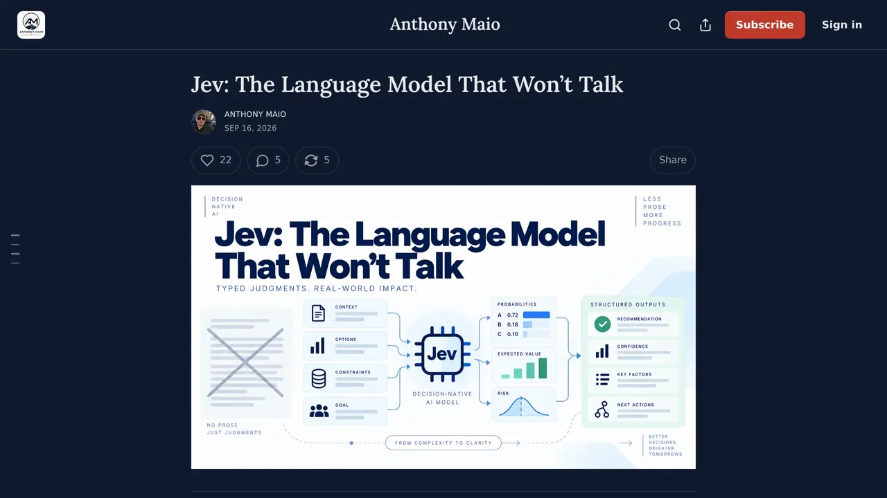 Source screenshot of Jev: The Language Model That Will Not Talk