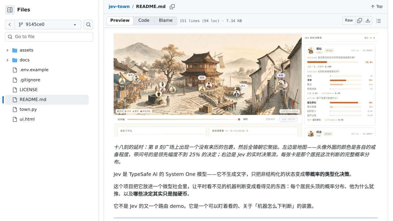 Source screenshot of jev-town