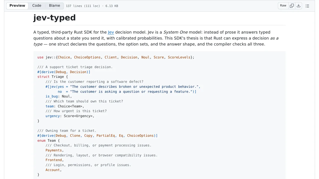 Source screenshot of jev-typed