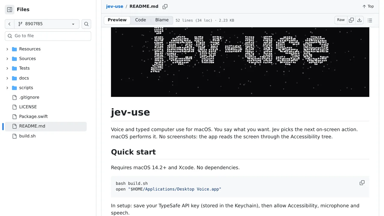 Source screenshot of jev-use