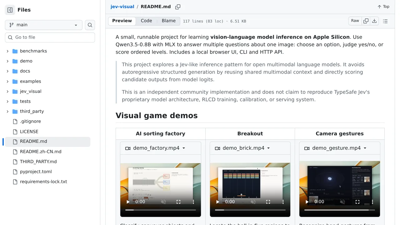 Source screenshot of jev-visual