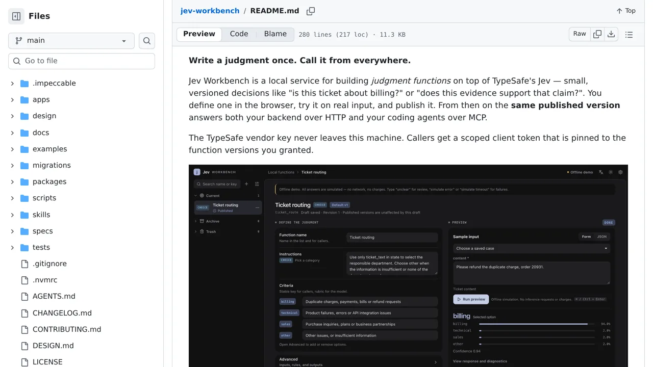 Source screenshot of jev-workbench