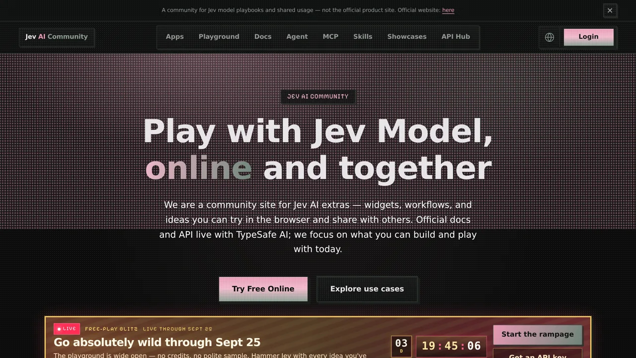 Source screenshot of Jev AI Community