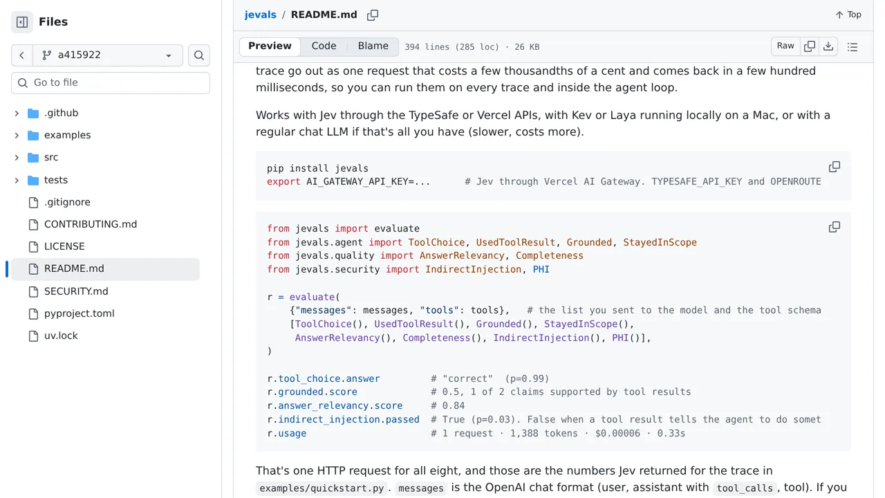 Source screenshot of jevals