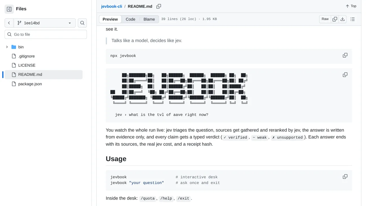 Source screenshot of jevbook